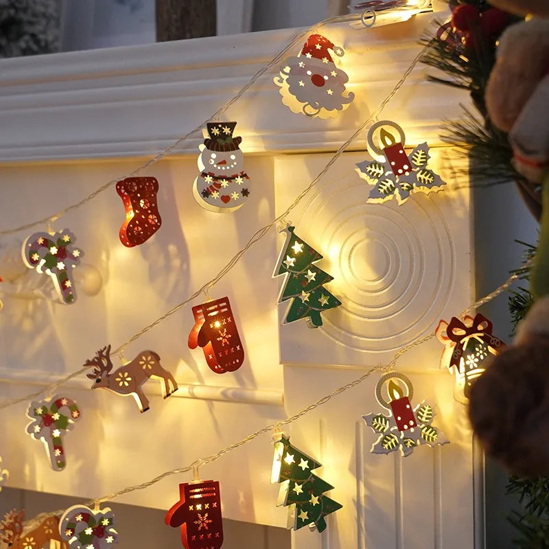LED Ljusslinga med Renar och Snöflingor
