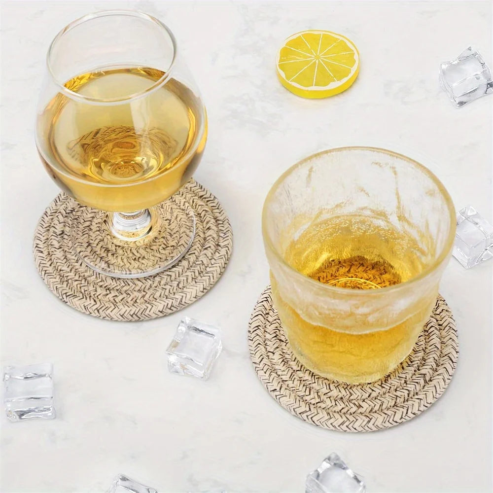 Elegant underlägg för glas/koppar i exklusiv bomullsblandning