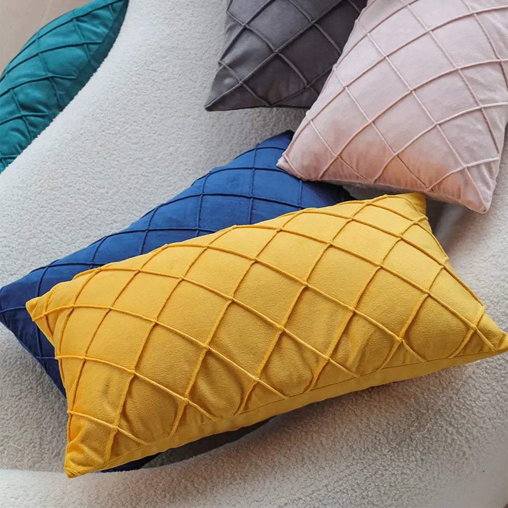 Kuddfodral i sammet 30x50 cm – enfärgat & mjukt
