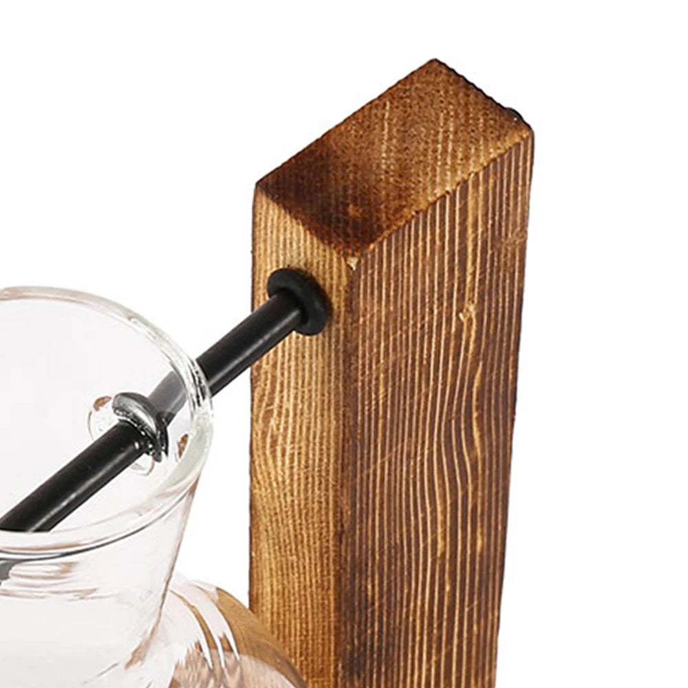 Glasvas med trähållare för sticklingar