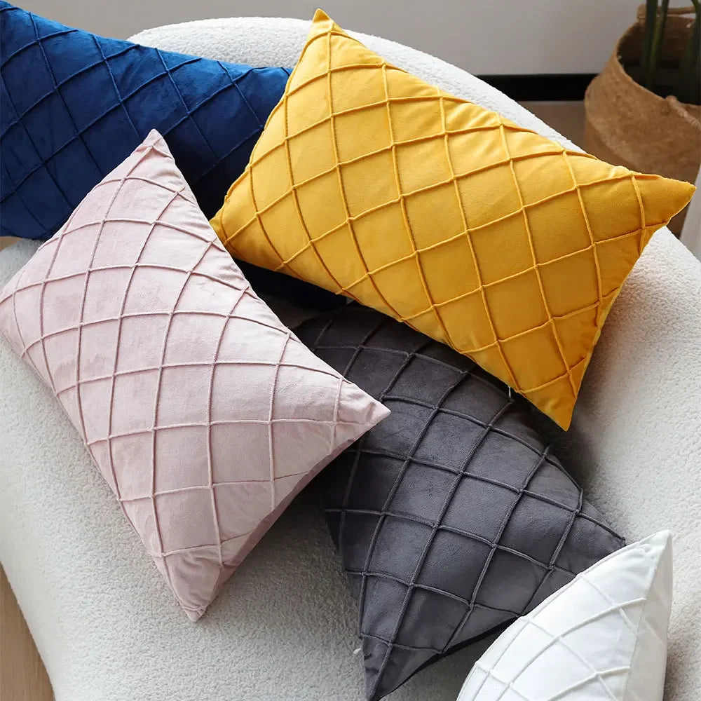 Kuddfodral i sammet 30x50 cm – enfärgat & mjukt