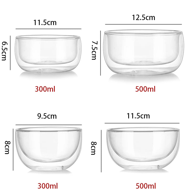 Värmetålig & stilren dubbellagrad glasskål
