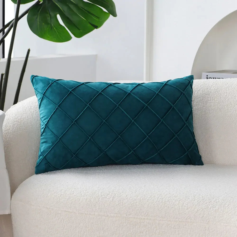 Kuddfodral i sammet 30x50 cm – enfärgat & mjukt