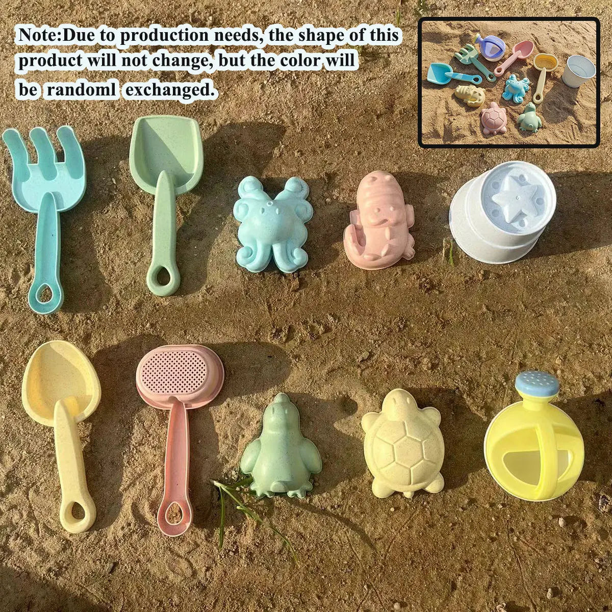 Strandset med vikbar hink