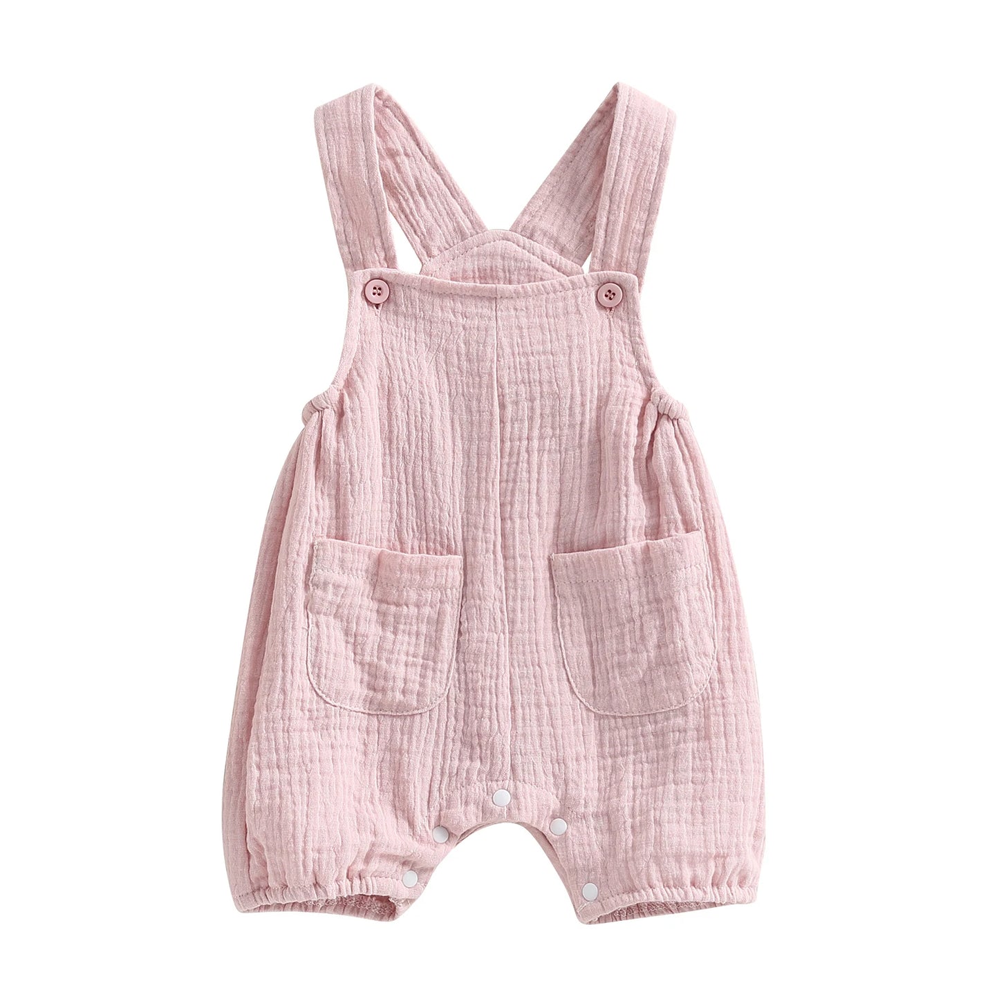 Somrig babyromper med hängslen