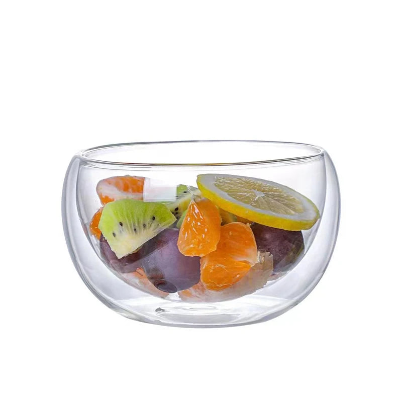Värmetålig & stilren dubbellagrad glasskål