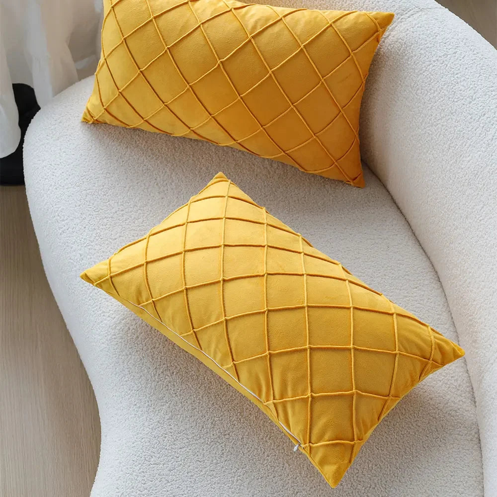 Kuddfodral i sammet 30x50 cm – enfärgat & mjukt