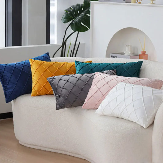 Kuddfodral i sammet 30x50 cm – enfärgat & mjukt