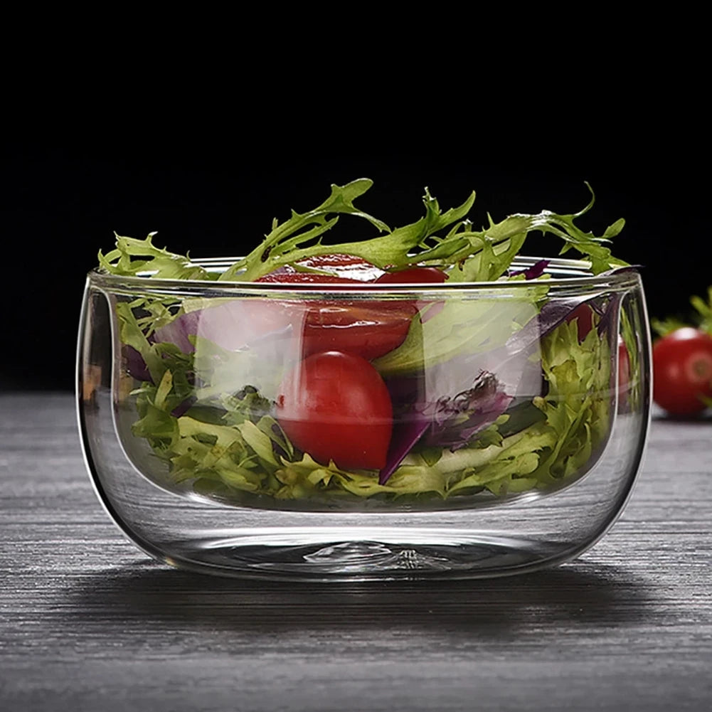 Värmetålig & stilren dubbellagrad glasskål
