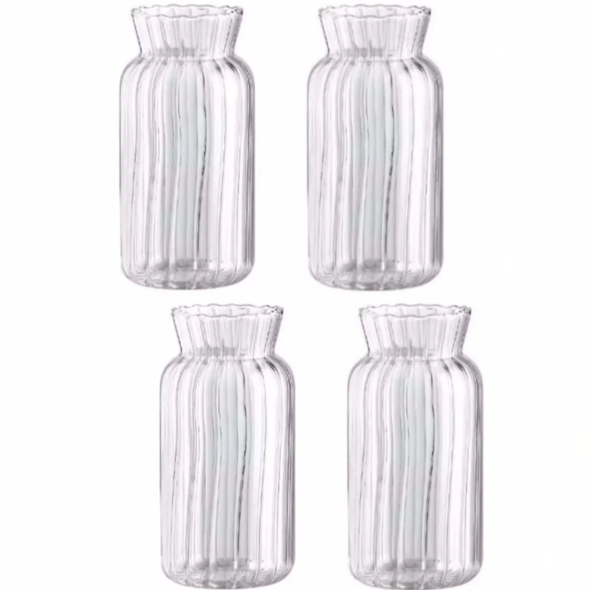 Transparent glasvas i retro randig design