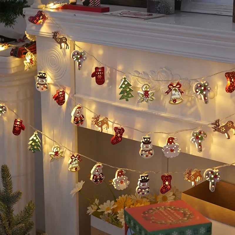 LED Ljusslinga med Renar och Snöflingor
