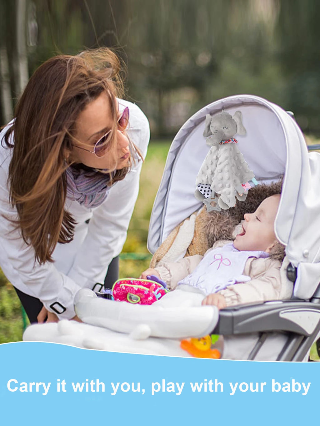 Mjuk och trygg snuttefilt med elefant