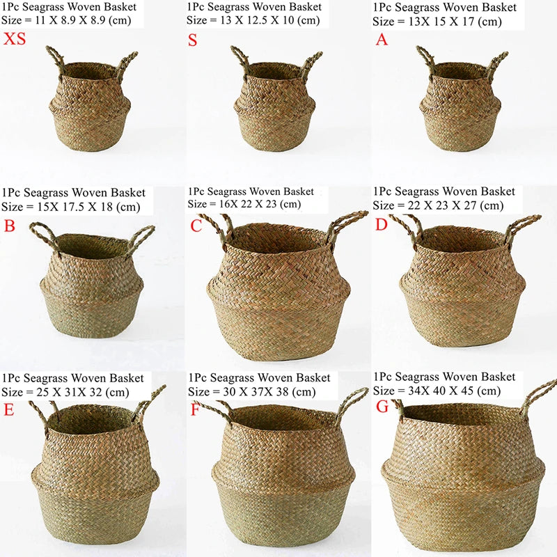 Woven basket in natural material