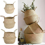 Woven basket in natural material