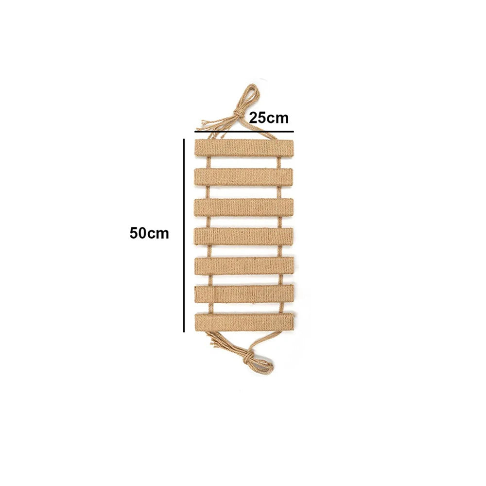 Klätterbro i trä och sisal för lek och aktivering