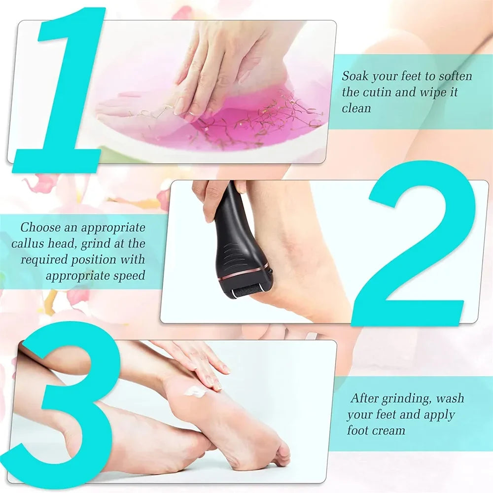 Elektrisk fotfil för professionell pedikyr hemma