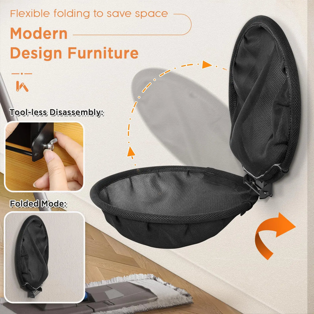 Väggmonterad katt-hammock – hopfällbar och stabil viloplats