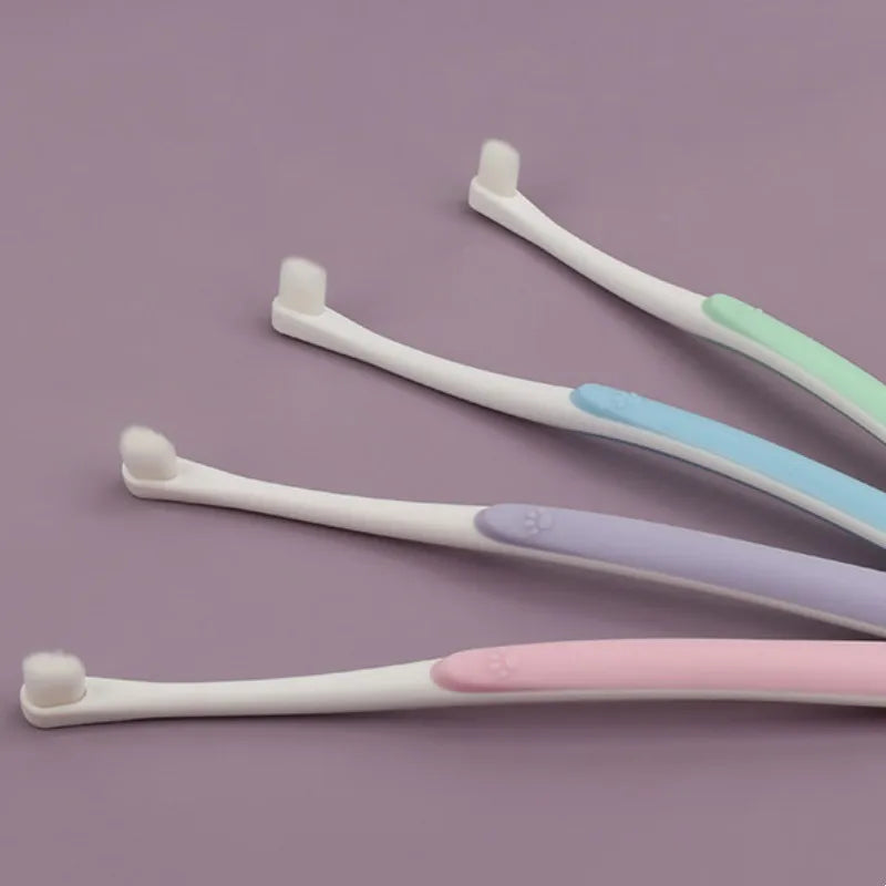 Mjuk tandborste för hund/katt med bekvämt grepp