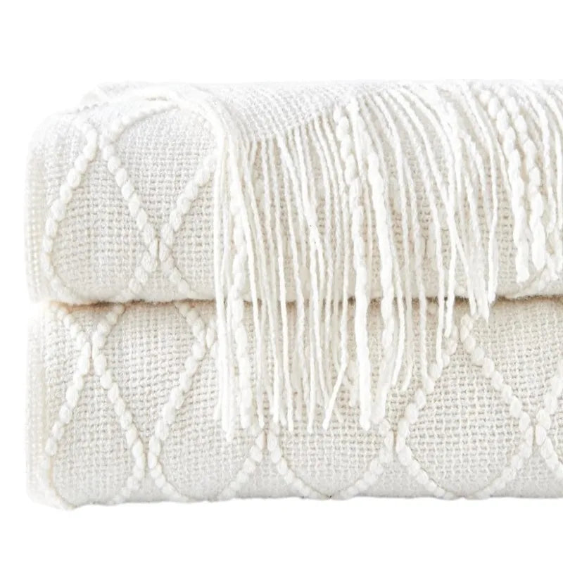 Oversized fringed throw