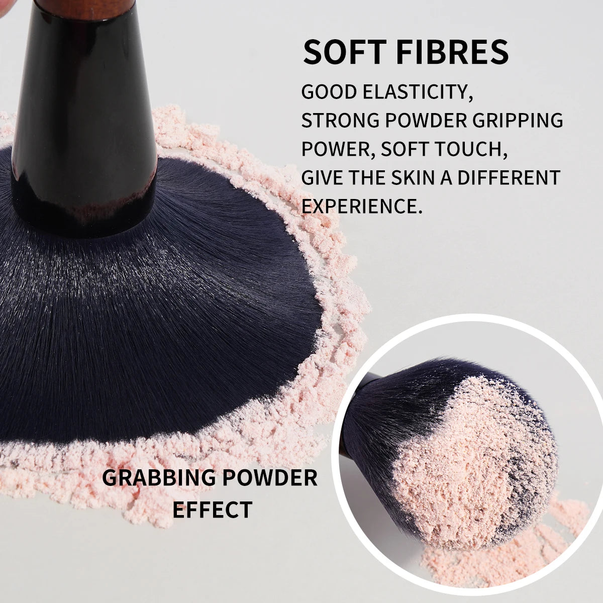 Stor och mjuk puderborste för en jämn och naturlig finish