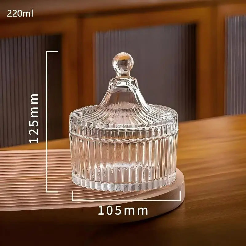 Dekorativ glasburk med lock
