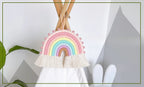 Vävd regnbågsdekoration i pastell
