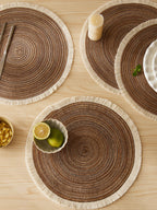 Runda flätade bordstabletter 4-pack