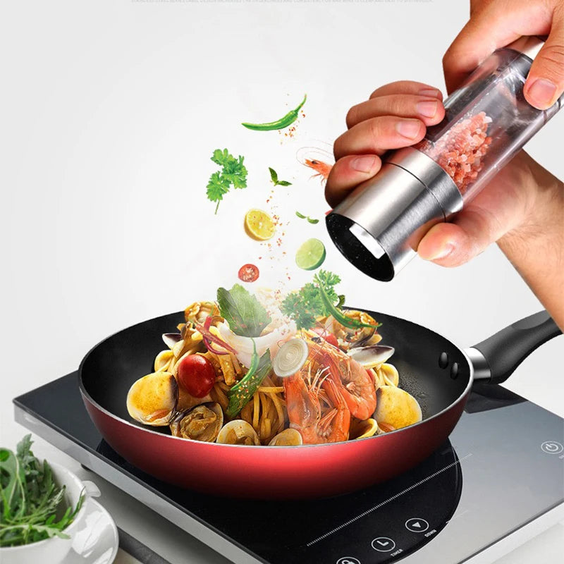 Stainless steel salt &amp; pepper mill with adjustable ceramic grinder