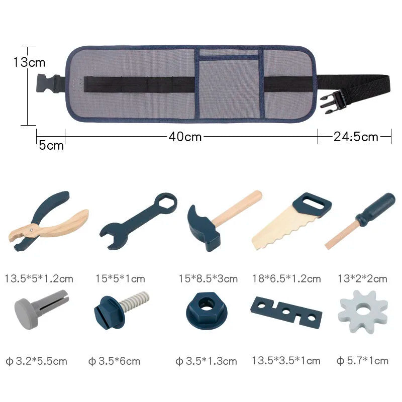 Lekfullt verktygsset i trä