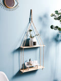 Handmade macramé wall shelf