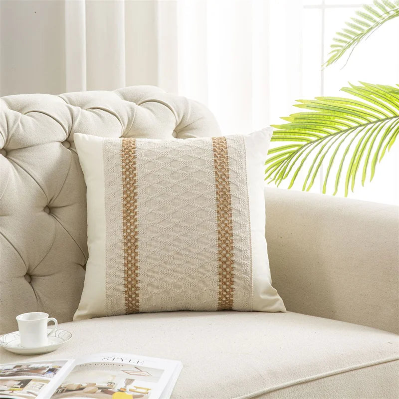 Dekorativa kuddfodral i bomull och linne