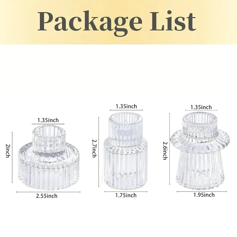 Ljusstakar i glas 3-pack