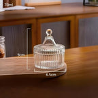 Dekorativ glasburk med lock