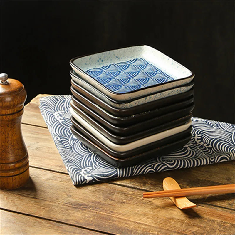 Fyrkantigt serveringsfat i keramik