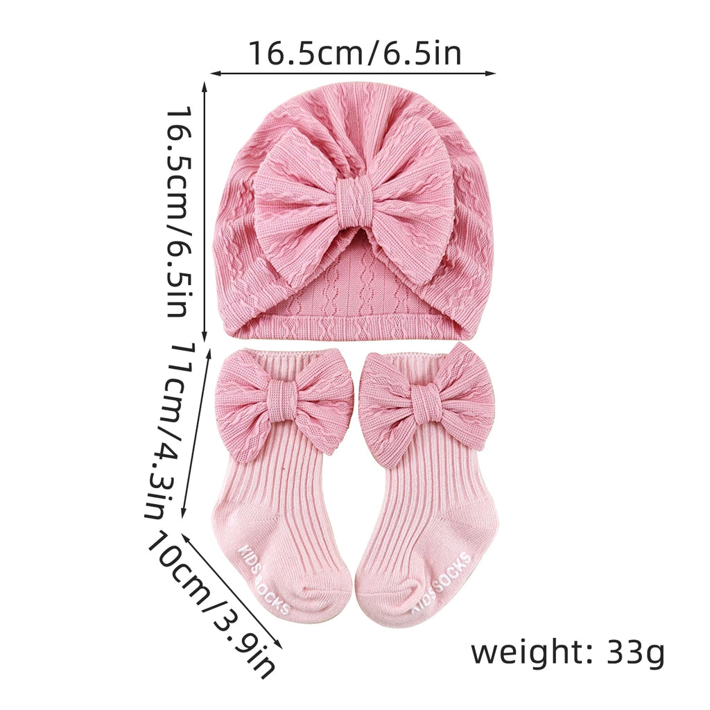 2-delat set med babyturban och strumpor