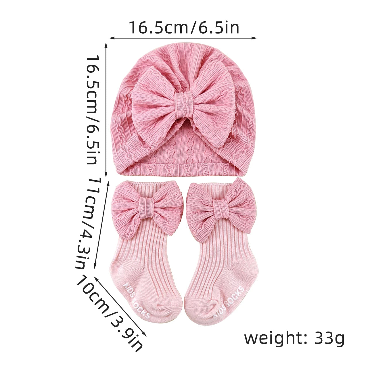 2-delat set med babyturban och strumpor