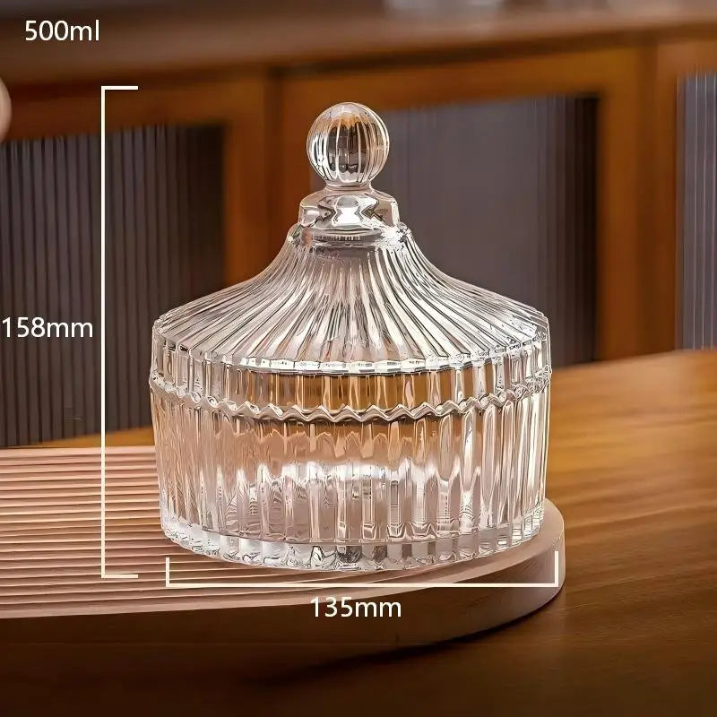 Dekorativ glasburk med lock