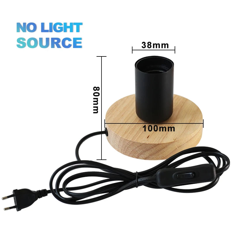 Minimalistisk bordslampa i trä