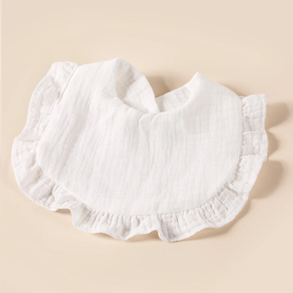 Mjuka haklappar i bomull med volang i 8-pack