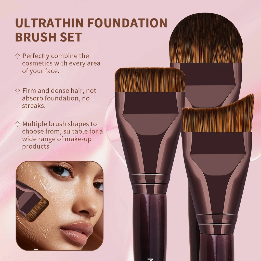 Ultratunna foundationborstar för jämn och naturlig finish