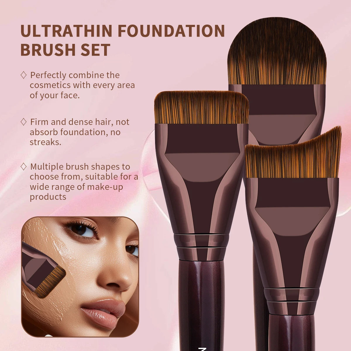 Ultratunna foundationborstar för jämn och naturlig finish