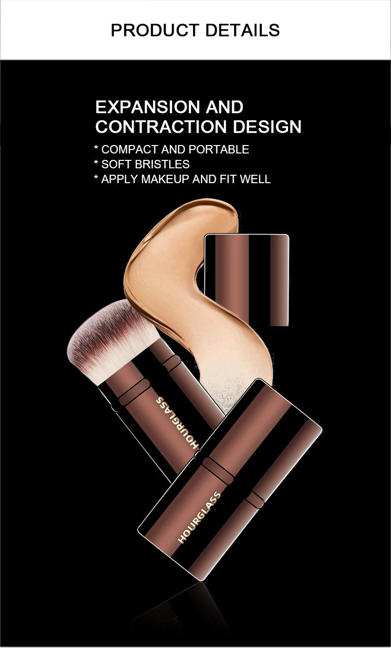 Infällbar rougeborste No.22 med metallhandtag