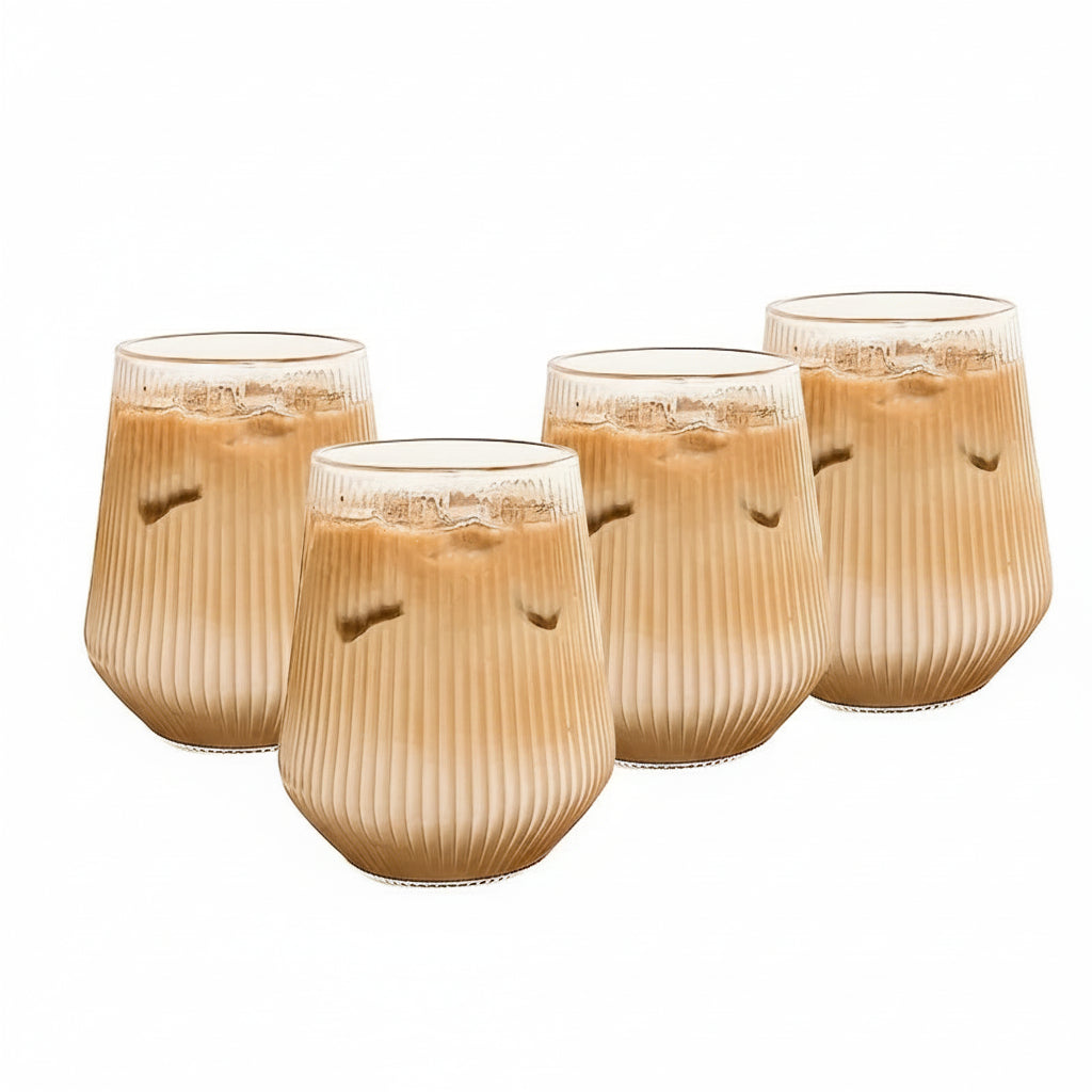 Räfflade dricksglas i elegant design 4/6 pack