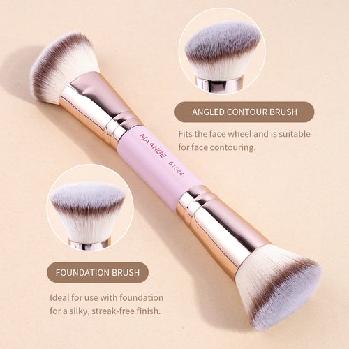 Double-ended makeup brushes for smooth and natural application