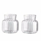 Transparent glasvas i retro randig design