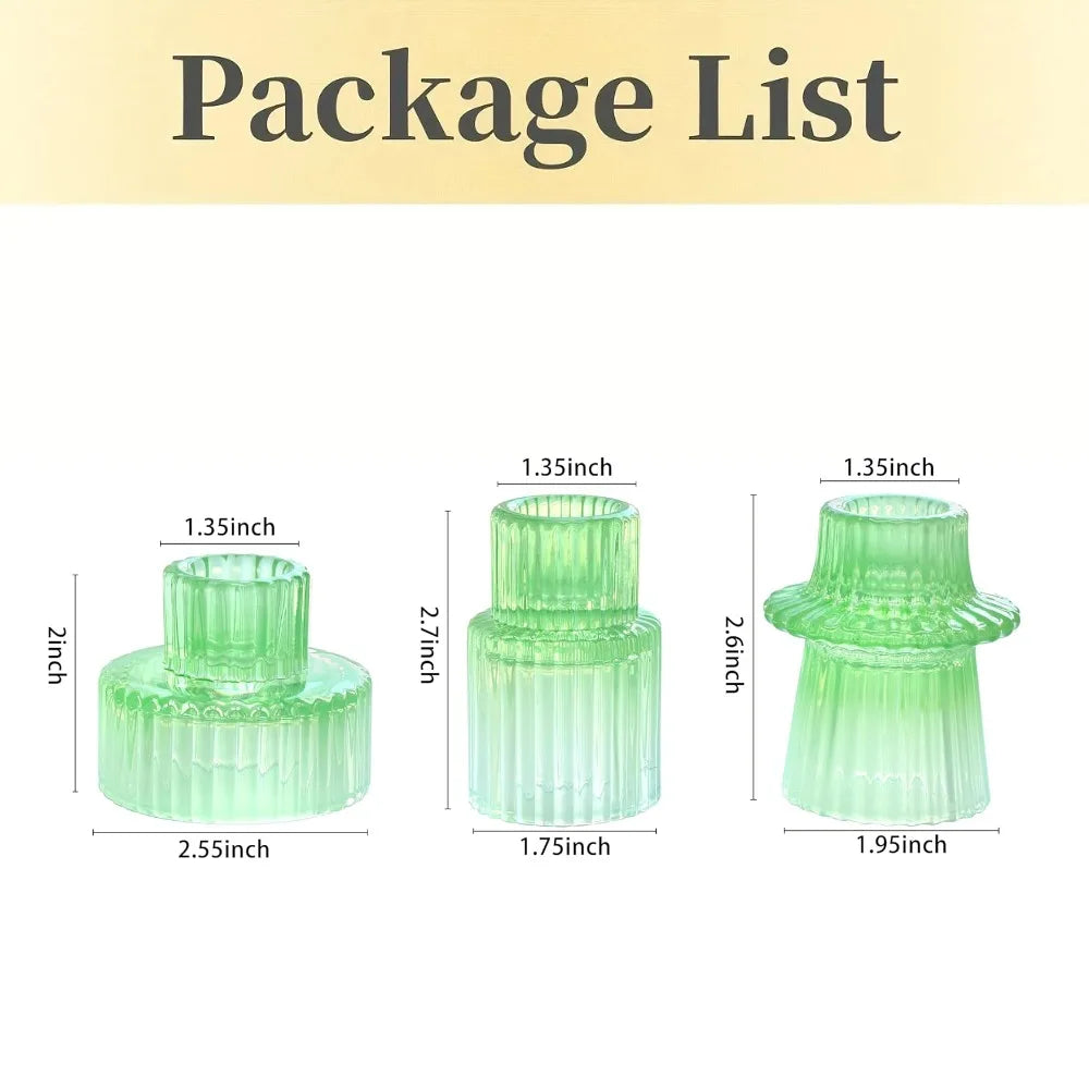 Ljusstakar i glas 3-pack