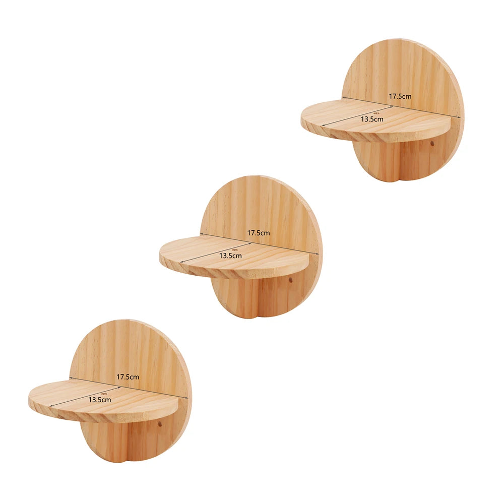 Vägghängd kattmöbel i trä