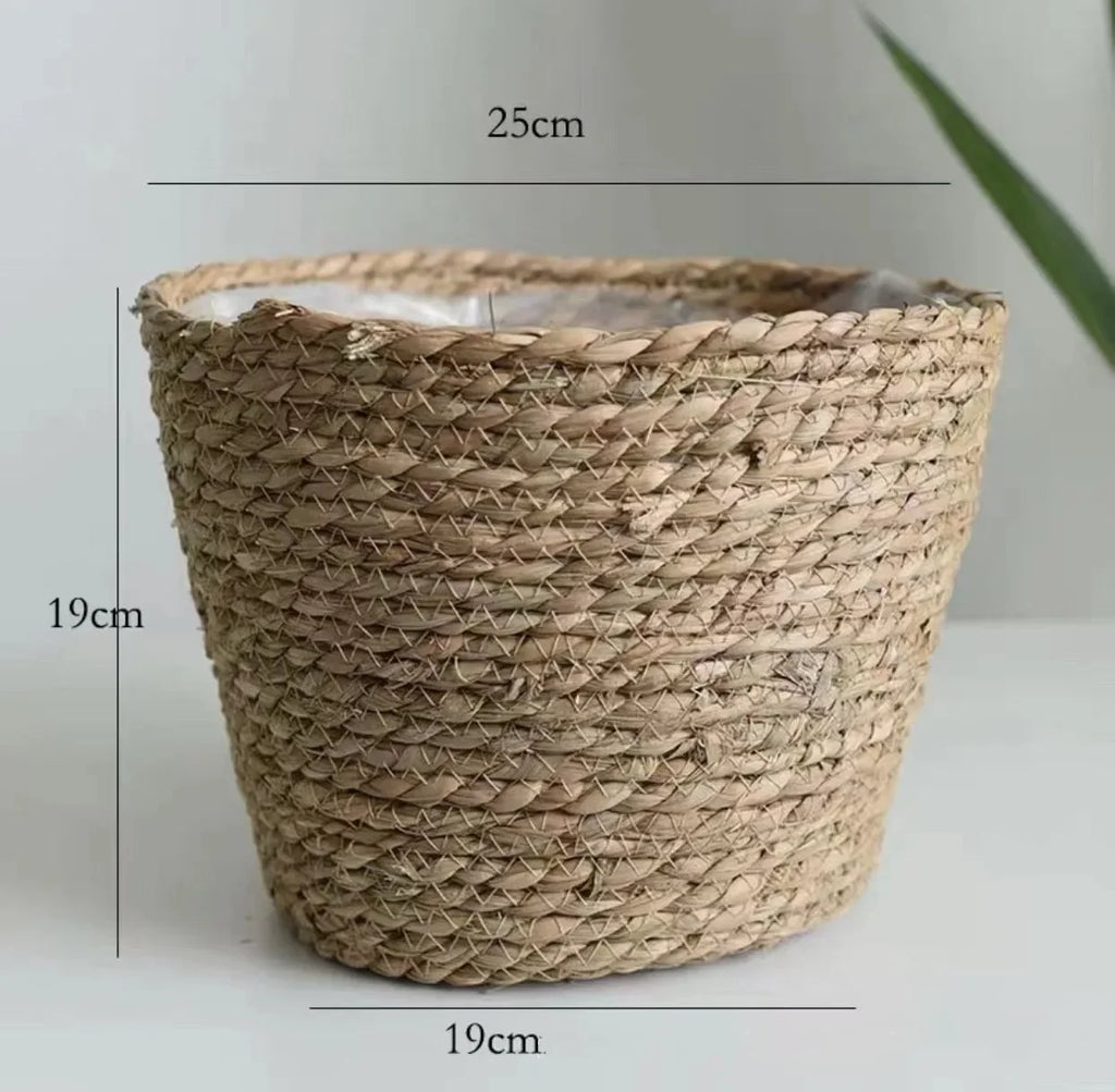 Braided basket for planting/storage
