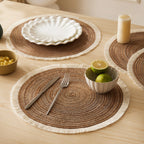 Runda flätade bordstabletter 4-pack