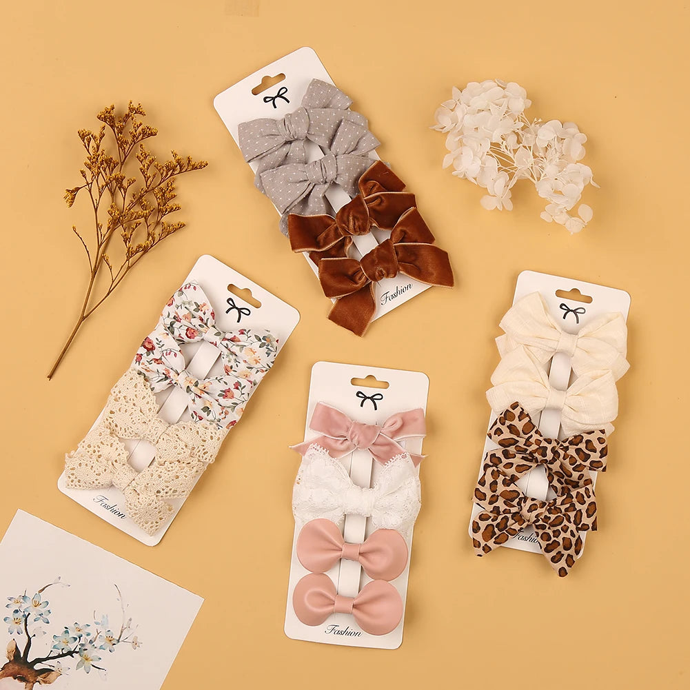 Hårklämmor med rosett i 4-pack